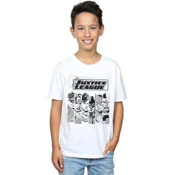 Vêtements Garçon T-shirts manches courtes Dc Comics Justice League Stripes Blanc
