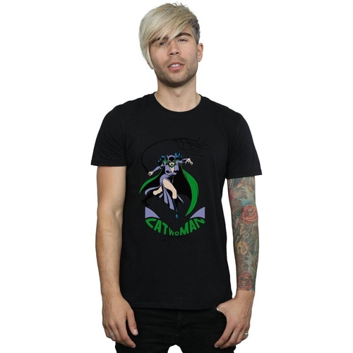 Vêtements Homme T-shirts manches longues Dc Comics Catwoman Whip Noir