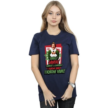 Vêtements Femme T-shirts manches longues Elf OMG Santa Bleu