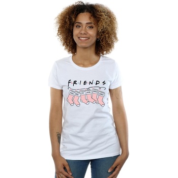 Vêtements Femme T-shirts manches longues Friends Christmas Stocking Logo Blanc