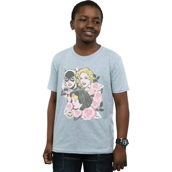 Vêtements Garçon T-shirts manches courtes Dc Comics Super Powers Floral Frame Gris