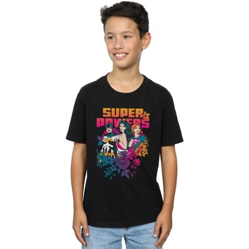 Vêtements Garçon T-shirts manches courtes Dc Comics Super Powers Neon Floral Noir