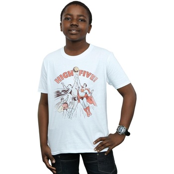 Vêtements Garçon T-shirts manches courtes Dc Comics Justice League High Five Blanc