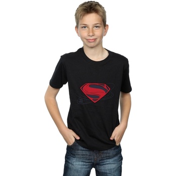 Vêtements Garçon T-shirts manches courtes Dc Comics Justice League Movie Superman Logo Noir