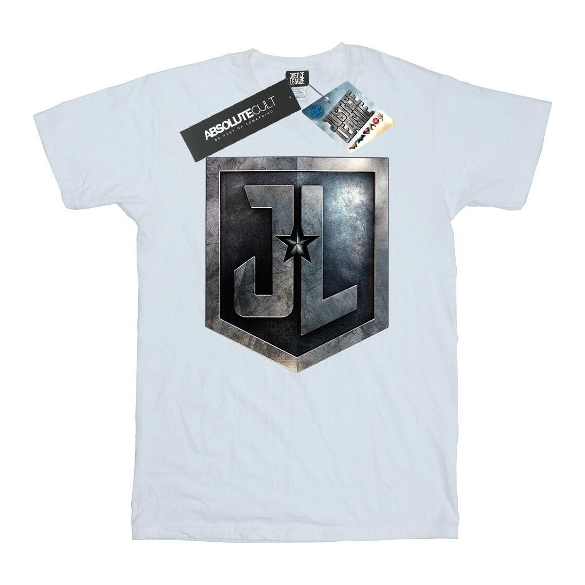 Vêtements Garçon T-shirts manches courtes Dc Comics Justice League Movie Shield Blanc