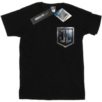 Vêtements Garçon T-shirts manches courtes Dc Comics Justice League Movie Shield Faux Pocket Noir