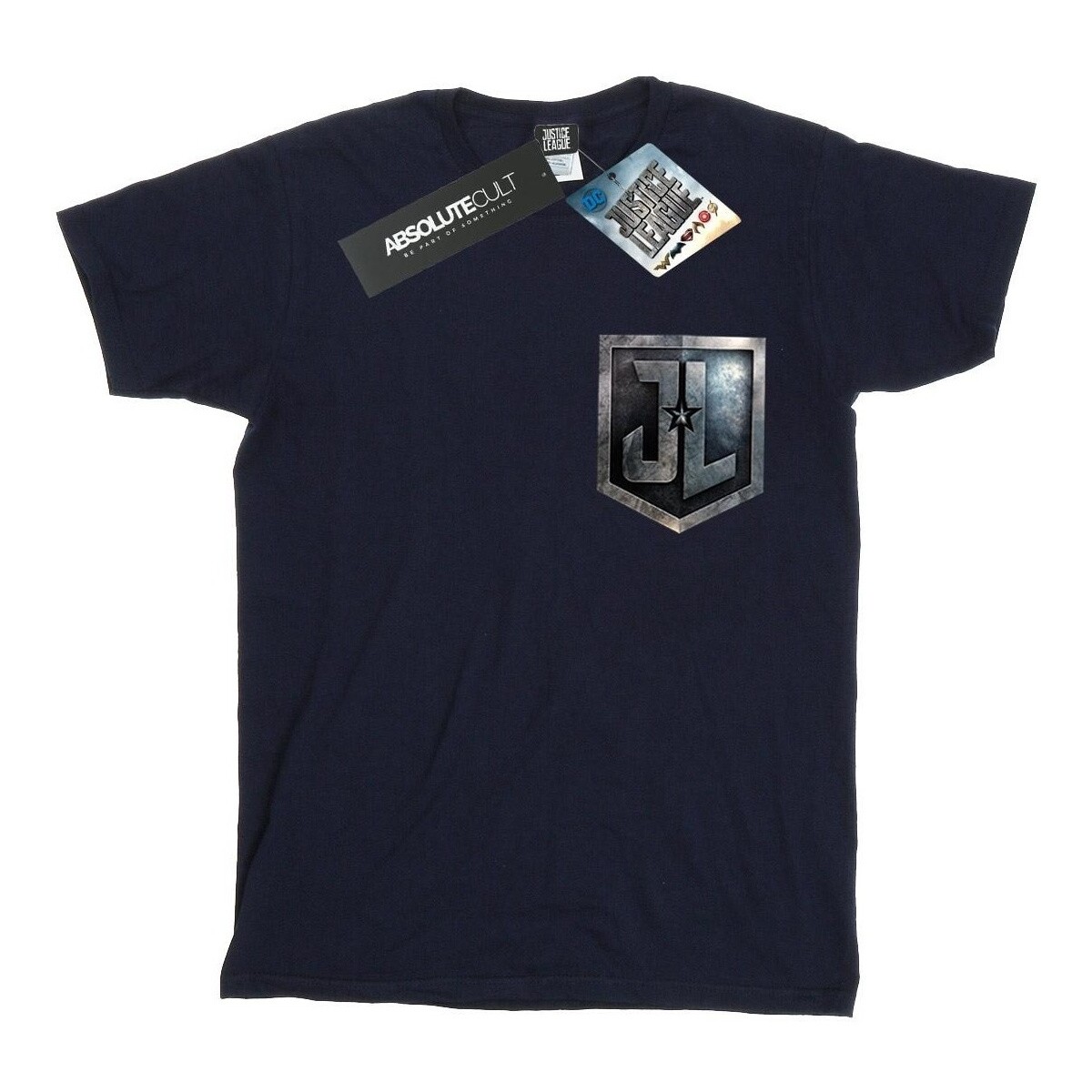 Vêtements Garçon T-shirts manches courtes Dc Comics Justice League Movie Shield Faux Pocket Bleu