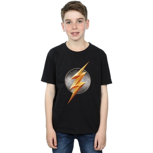Vêtements Garçon T-shirts manches courtes Dc Comics Justice League Movie Flash Emblem Noir