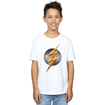 Vêtements Garçon T-shirts manches courtes Dc Comics Justice League Movie Flash Emblem Blanc