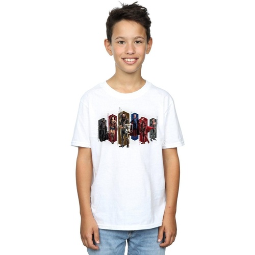 Vêtements Garçon T-shirts manches courtes Dc Comics Justice League Movie Team Hexagons Blanc