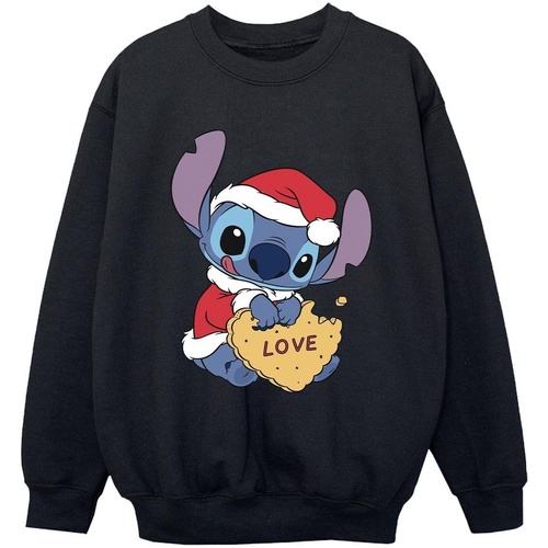 Vêtements Garçon Sweats Disney Lilo And Stitch Christmas Love Biscuit Noir