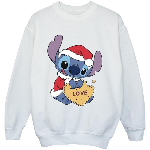 Vêtements Garçon Sweats Disney Lilo And Stitch Christmas Love Biscuit Blanc