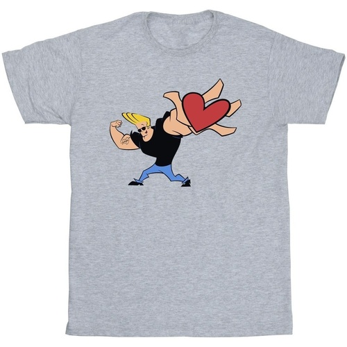 Vêtements Garçon T-shirts manches courtes Johnny Bravo Heart Present Gris