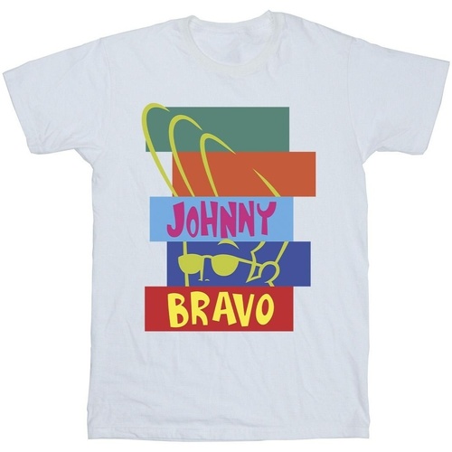 Vêtements Garçon T-shirts manches courtes Johnny Bravo Rectangle Pop Art Blanc