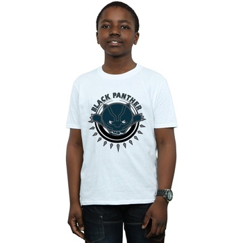 Vêtements Garçon T-shirts manches courtes Marvel Kawaii Black Panther Pounce Blanc
