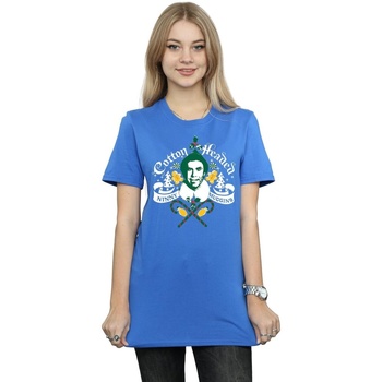 Vêtements Femme T-shirts manches longues Elf Cotton Headed Ninny Muggins Bleu