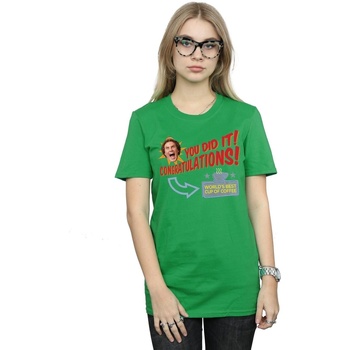 Vêtements Femme T-shirts manches longues Elf World's Best Coffee Vert