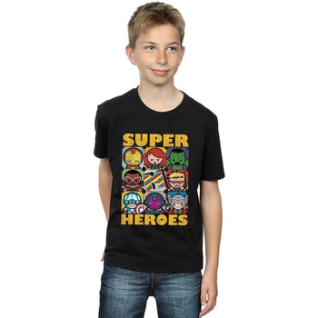 Vêtements Garçon T-shirts manches courtes Marvel Kawaii Super Heroes Noir