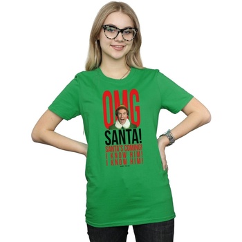Vêtements Femme T-shirts manches longues Elf OMG Santa I Know Him Vert