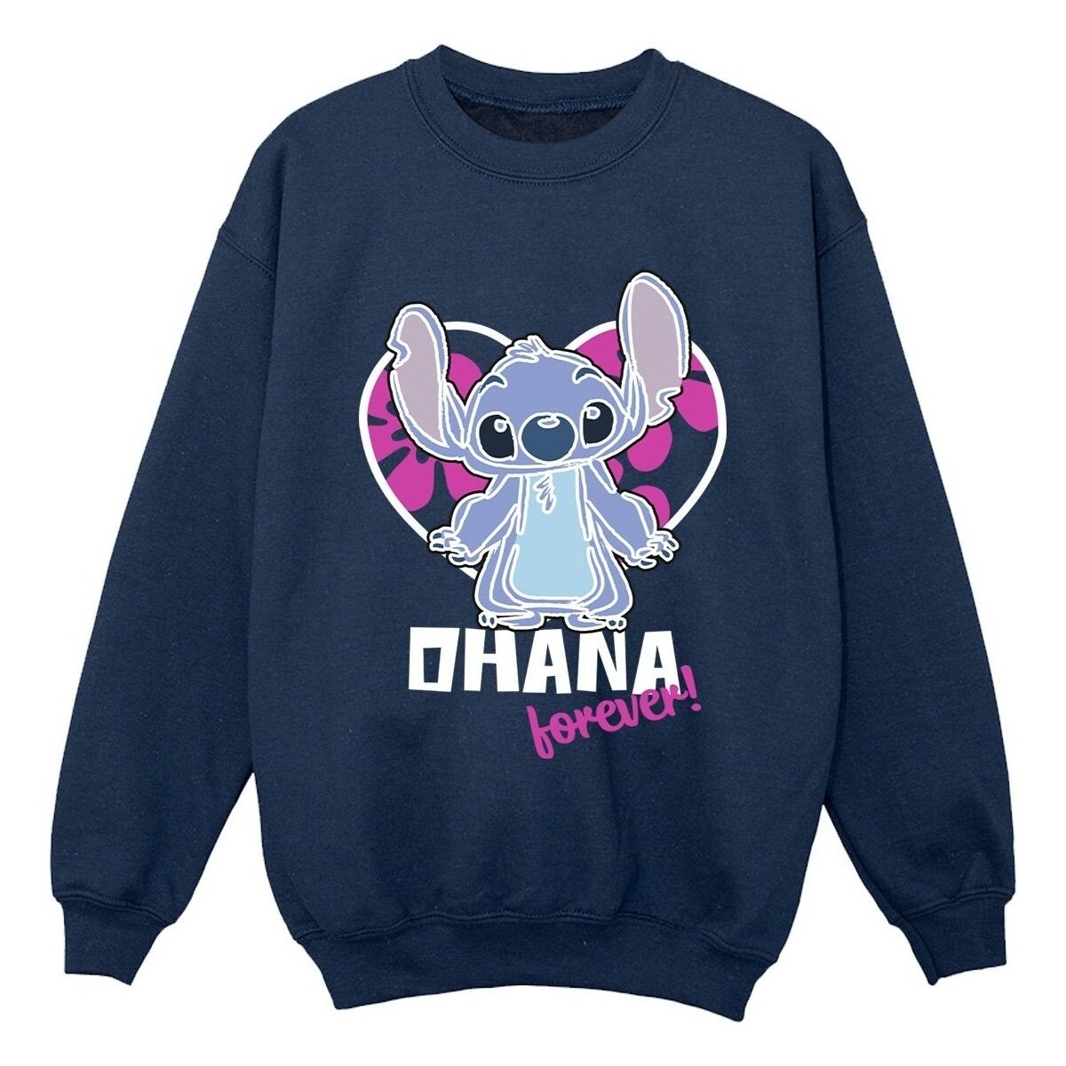 Vêtements Garçon Sweats Disney Lilo And Stitch Ohana Forever Heart Bleu