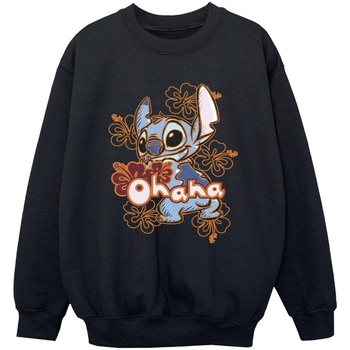 Vêtements Garçon Sweats Disney Lilo And Stitch Ohana Orange Hibiscus Noir