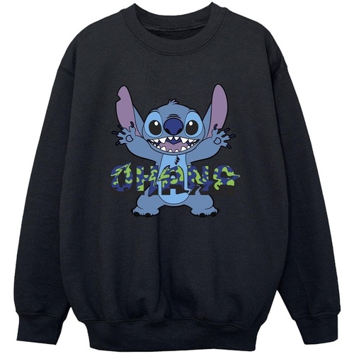 Vêtements Garçon Sweats Disney Lilo And Stitch Ohana Blue Glitch Noir