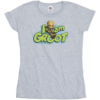 Vêtements Femme T-shirts manches longues Marvel Guardians Of The Galaxy I Am Groot Jumping Gris