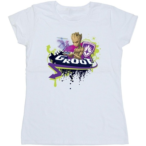 Vêtements Femme T-shirts manches longues Marvel Guardians Of The Galaxy Groot Gaming Holo Blanc