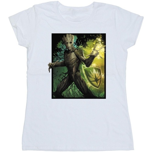 Vêtements Femme T-shirts manches longues Marvel Guardians Of The Galaxy Groot Forest Energy Blanc