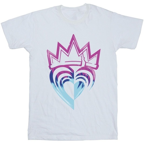 Vêtements Homme T-shirts manches longues Disney Descendants Pink Crown Blanc