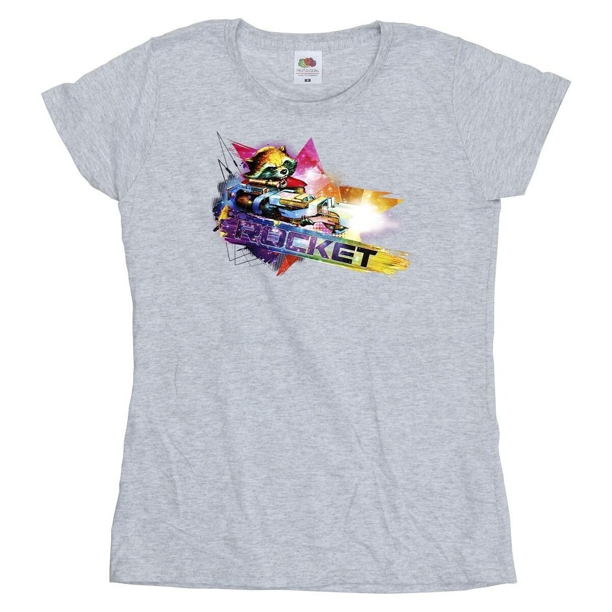 Vêtements Femme T-shirts manches longues Marvel Guardians Of The Galaxy Abstract Rocket Raccoon Gris