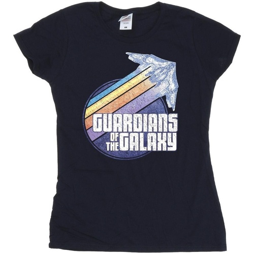 Vêtements Femme T-shirts manches longues Guardians Of The Galaxy Badge Rocket Bleu