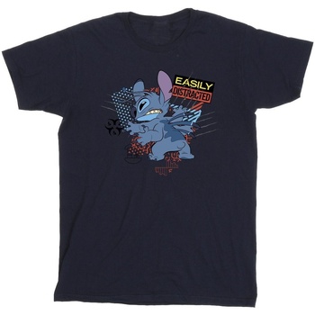Vêtements Garçon T-shirts manches courtes Disney Lilo And Stitch Easily Distracted Bleu