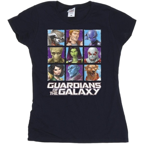 Vêtements Femme T-shirts manches longues Guardians Of The Galaxy Character Squares Bleu