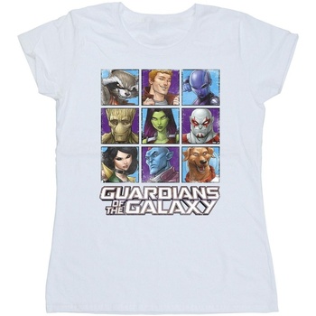Vêtements Femme T-shirts manches longues Guardians Of The Galaxy Character Squares Blanc