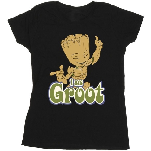 Vêtements Femme T-shirts manches longues Guardians Of The Galaxy Groot Dancing Noir
