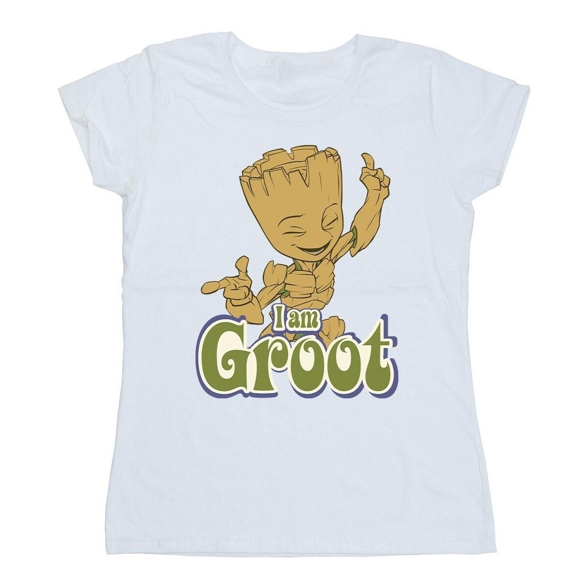 Vêtements Femme T-shirts manches longues Guardians Of The Galaxy Groot Dancing Blanc