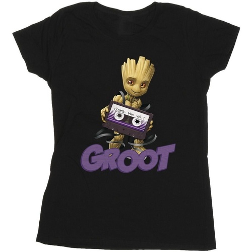 Vêtements Femme T-shirts manches longues Guardians Of The Galaxy Groot Casette Noir