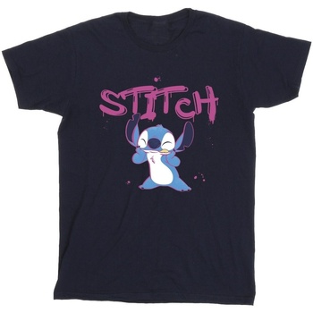 Vêtements Garçon T-shirts manches courtes Disney Lilo And Stitch Graffiti Bleu