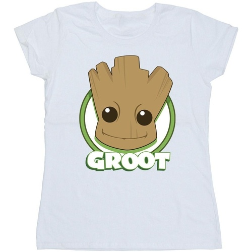 Vêtements Femme T-shirts manches longues Guardians Of The Galaxy Groot Badge Blanc