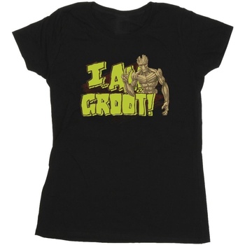 Vêtements Femme T-shirts manches longues Guardians Of The Galaxy I Am Groot Noir