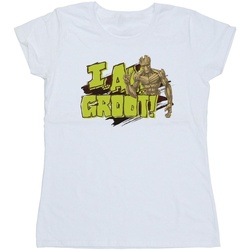Vêtements Femme T-shirts manches longues Guardians Of The Galaxy I Am Groot Blanc