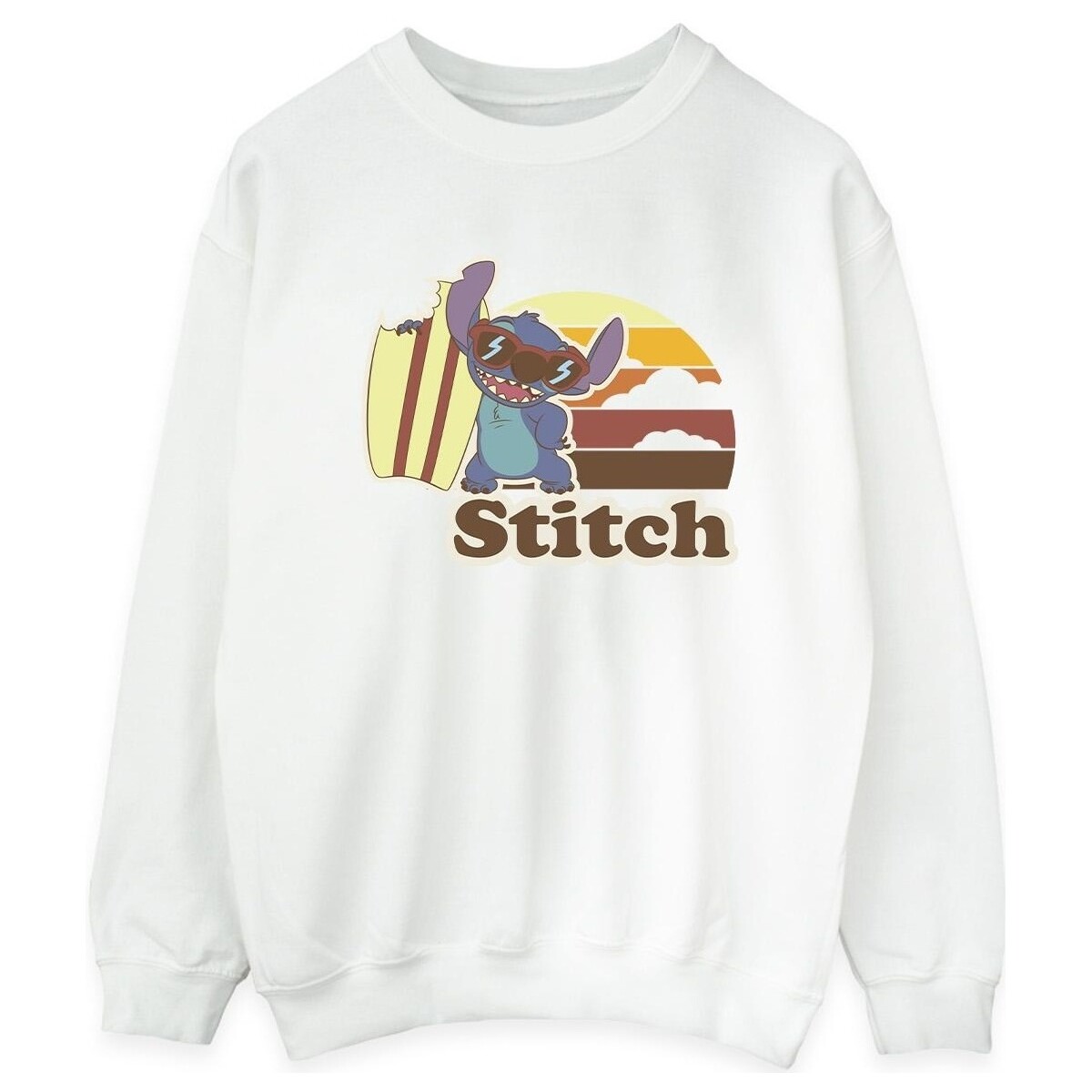 Vêtements Femme Sweats Disney Lilo And Stitch Bitten Surfboard Blanc