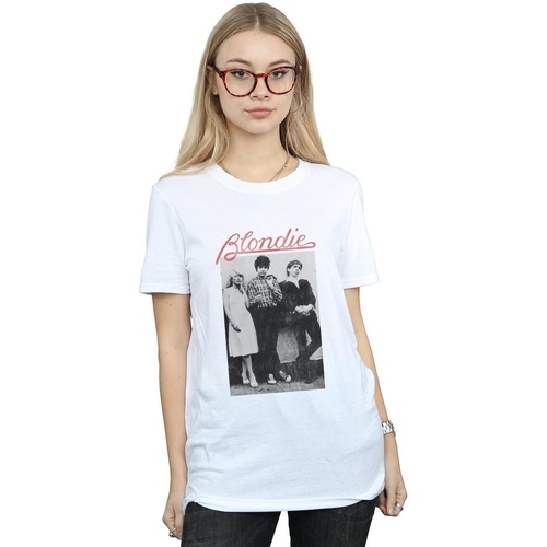 Vêtements Femme T-shirts manches longues Blondie Distressed Band Blanc