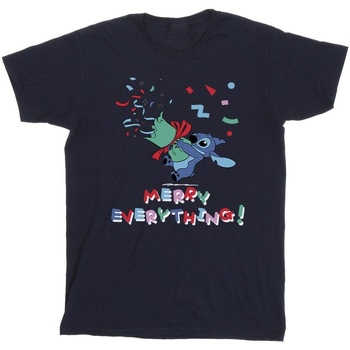 Vêtements Garçon T-shirts manches courtes Disney Lilo And Stitch Stitch Merry Everything Bleu