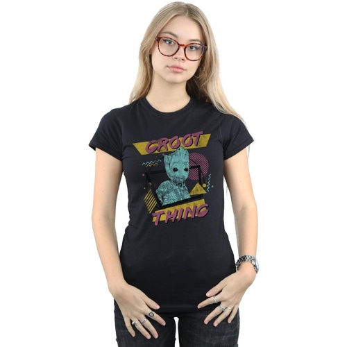 Vêtements Femme T-shirts manches longues Marvel Guardians Of The Galaxy Vol. 2 Groot Thing Noir
