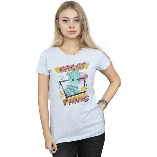 Vêtements Femme T-shirts manches longues Marvel Guardians Of The Galaxy Vol. 2 Groot Thing Gris