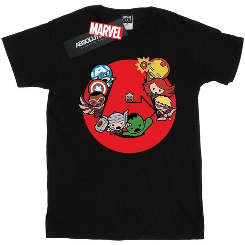 Vêtements Fille T-shirts manches longues Marvel Kawaii Avengers Ready Steady War Noir