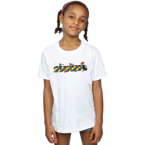 Vêtements Fille T-shirts manches longues Marvel Kawaii  Stripes Blanc
