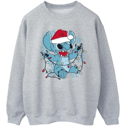 Vêtements Femme Sweats Disney Lilo And Stitch Christmas Lights Sketch Gris